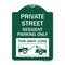 Signmission Private Street Private Street Resident Parking Tow Away Zone Aluminum Sign, 18" x 24", GW-1824-23240 A-DES-GW-1824-23240 - alternate 1